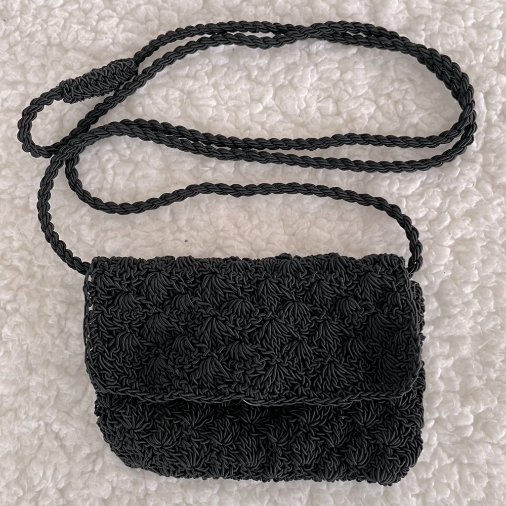 ♠️ Crochet Crossbody Bag, Black